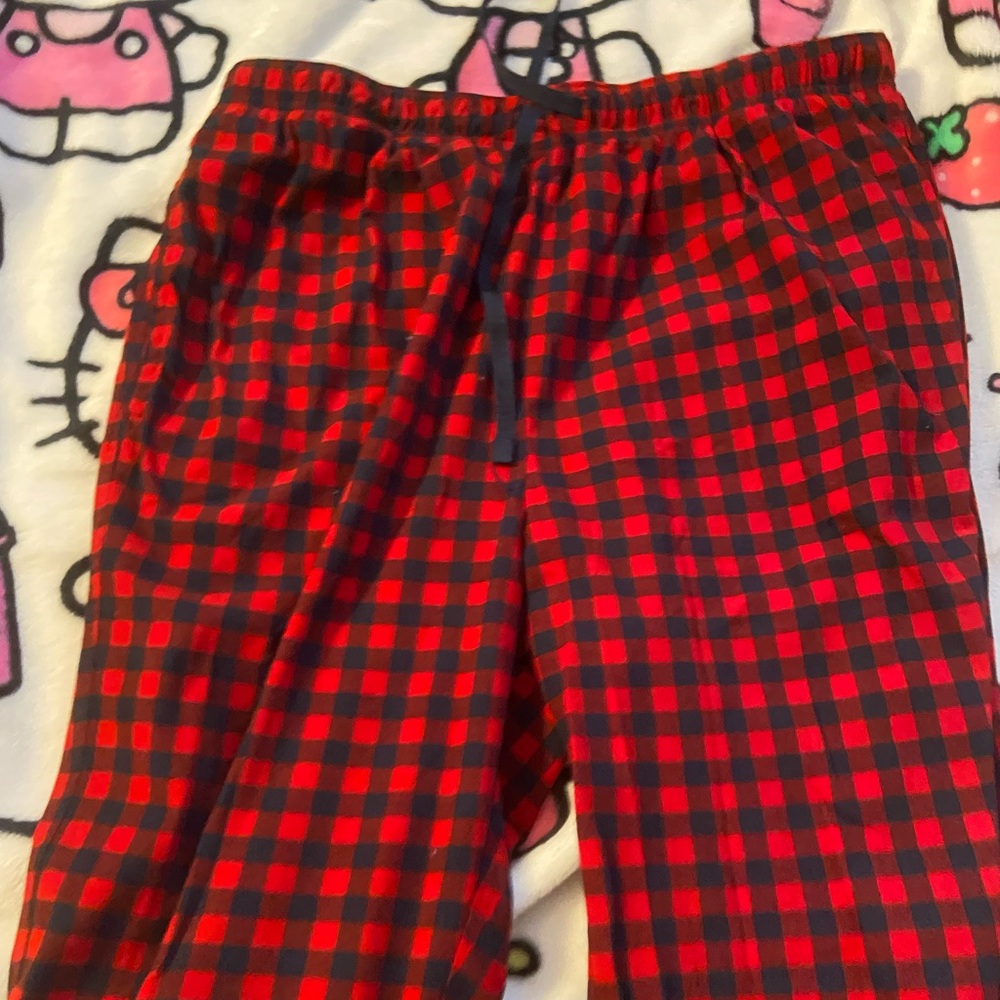 red plaid pjs size medium